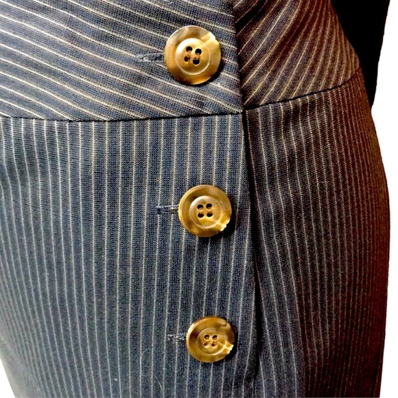 Talbots Pinstriped Side Button Skirt - Picture 2 of 3